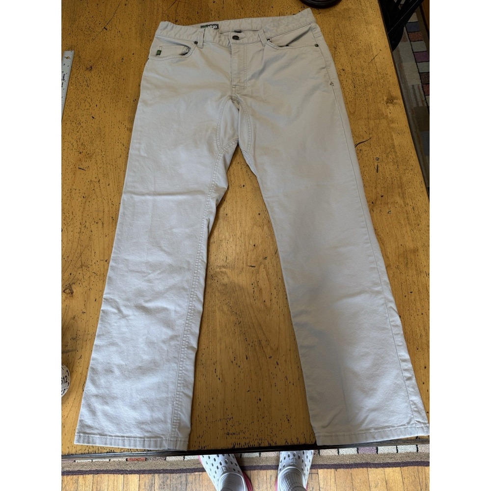 Stio Rivet Pants Men 32x29 Khaki Straight Canvas Stretch Casual‎ Hiking Outdoors